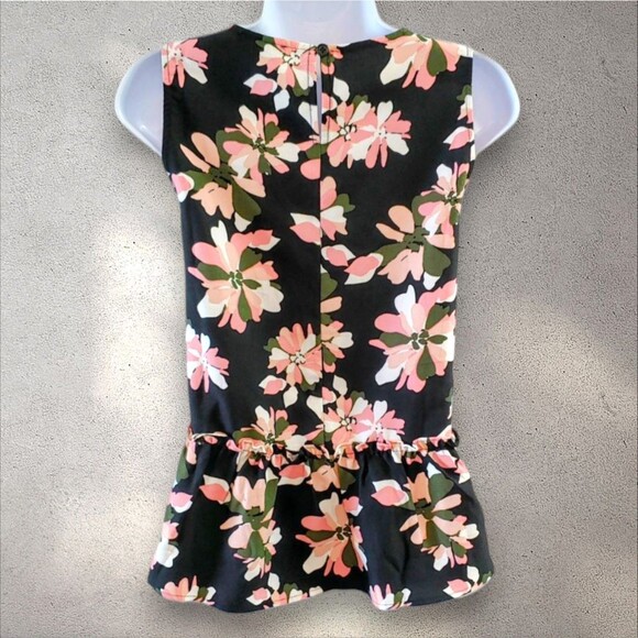 Jason Wu Women's Medium Black Pink Floral Sleeveless Peplum Blouse Top NWOT - Picture 3 of 8